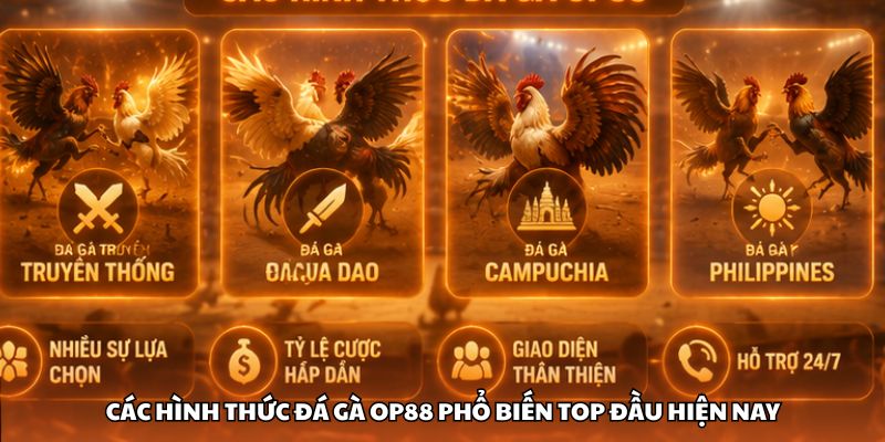 Các hình thức đá gà OP88 phổ biến top đầu hiện nay