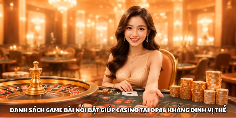 Danh sách game bài nổi bật giúp casino tại OP88 khẳng định vị thế